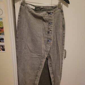 Zara midi grey denim skirt small